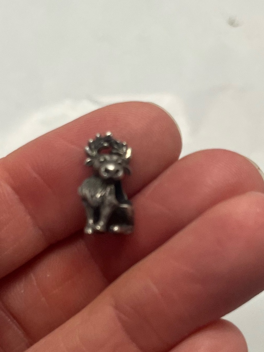 Small Silver Moose bracelet charm